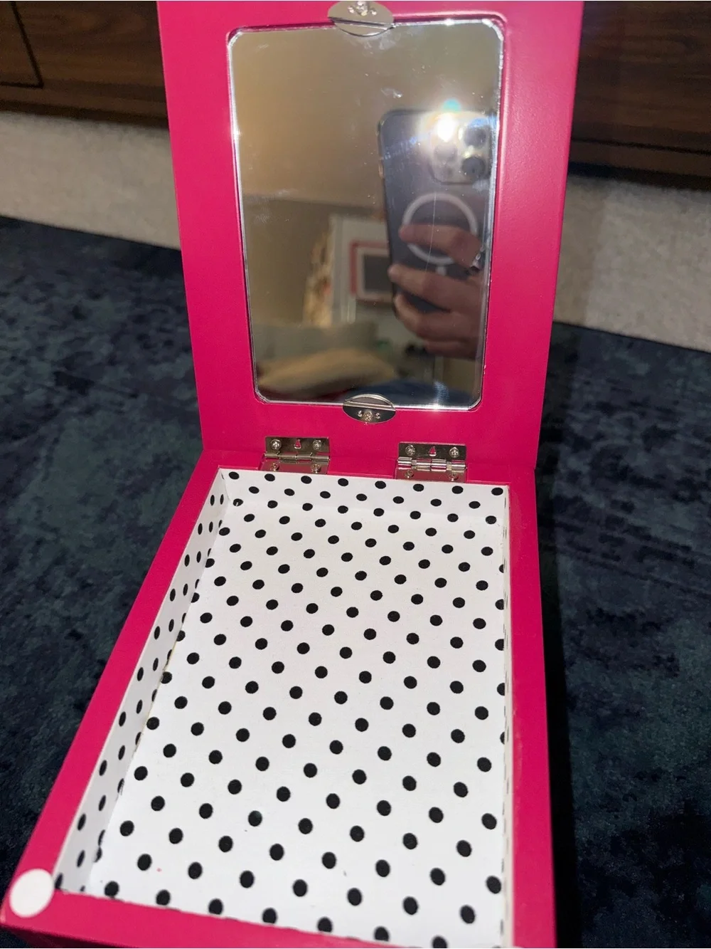 Vintage Y2K Xhilaration Hot Pink Wooden Jewelry Box Organizer